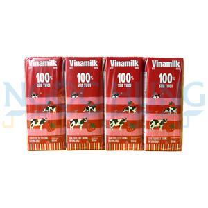 Sữa tươi tiệt trùng Vinamilk 100% 180ml - 4 hộp/ vỉ