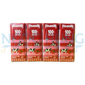 Sữa tươi tiệt trùng Vinamilk 100% 180ml - 4 hộp/ vỉ