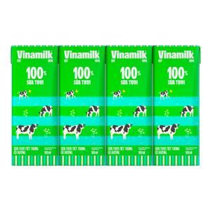 Sữa tươi tiệt trùng Vinamilk 100% 180ml - 4 hộp/ vỉ