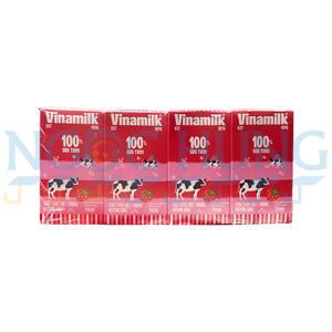 Sữa tươi tiệt trùng Vinamilk 100% 110ml - 4 hộp/ vỉ