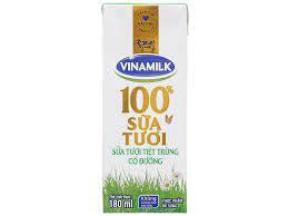 Sữa tươi tiệt trùng Vinamilk 100% 180ml - 4 hộp/ vỉ