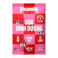 Sữa tươi tiệt trùng Vinamilk 100% hương dâu bịch 220ml