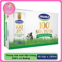 Sữa Tươi Tiệt Trùng Vinamilk 180ml có đường và ko đường( 48 hộp)
