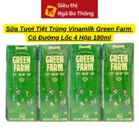 Sữa Tươi Tiệt Trùng Vinamilk Green Farm Có Đường Lốc 4 Hộp 180ml – Tinh Hoa Từ Trang Trại Sinh Thái