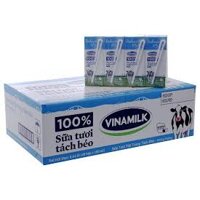 SỮA TƯƠI TIỆT TRÙNG VINAMILK 100% KHÔNG ĐƯỜNG - LỐC 4 HỘP X 180ML 48h/1thung