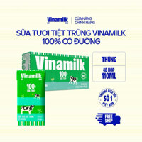 Sữa Tươi Vinamilk 100% Thùng 48 hộp có đường / ít đường  x 110ml/180ml