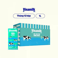 Sữa vinamilk 1L không đường/có đường/it đường   12 hộp