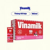Sữa Vinamilk hương dâu 100%(180ml)/48