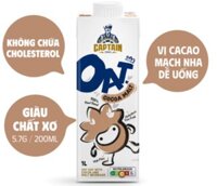 Sữa yến mạch Captain Oats Vị Cacao lúa mạch (1L x 12)