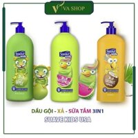 SUAVE KIDS sữa tắm gội xả 3in1 dành cho trẻ em  Hương táo xanh, dưa hấu, dâu chai 532ml - 1180ml