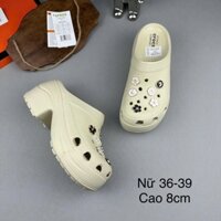 Sục Cao Gót Dép Crocs Đế Cao 8cm,Sục Thời Trang Dép Cao Gót Cho Nữ Êm Ái Thoáng Khí Sang Trọng