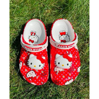 Sục Crocs Classic Hello Kitty Đỏ Cho Người Lớn Và Trẻ Em - Tặng Kèm Hình Gắn