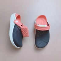 Sục crocs Literide - màu xanh navy quai cam