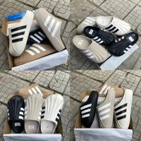 Sục đạp gót adidas vân nhám, dép adidas 3 sọc đúc nguyên khối siêu nhẹ nam nữ 36-43
