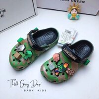 Sục Dép Giày Cross Crocs Hàng Xuất Dư Loại Đẹp Mine Craft Baby Three Labubu LS090