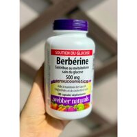 Sức khỏe tim mạch và tiểu đường Webber Naturals Berberine 500mg, hộp 180 viên