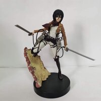 SUCICI Action Anime Figures 18CM Attack on Titan Mikasa Ackerman Eren Jaeger Cartoon Doll Model Doll PVC Statues Toys Action Figure Figurine (Color...