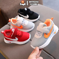 SUGE giày trẻ em Thông gió Mặt lưới Da đen Giày thể thao cho bé trai