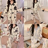 Sugemiusi Mùa Xuân Phong Cách Mới Giả Cotton Kéo Khung Ve Áo Cardigan Dài Tay Phù Hợp Với Bộ Đồ Ngủ Nữ Có Miếng Lót Ngực