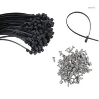 Suit 100 chiếc 12 inch Dây buộc dây màu đen có lỗ gắn vít Dây buộc cáp Nylon để sử dụng công nghiệp ngoài trời