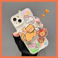 🔥Suitable for iPhone 14 mobile phone case cartoon cat bracket pendant 13 new iphone14promax female 12 fun Japanese Korean style creative lovely illustration 11 all-inclusive edge ant