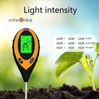 Sujian444 Soil Ph Meter Tester Máy kiểm tra đất Ph Máy đo độ ẩm Nhiệt độ Ánh sáng mặt trời Phân tích đo cường độ đất Kiểm tra độ axit 4 trong 1 NICE