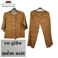 SULA chính hãng_bộ đồ cho người già cài cúc cao cấp. không nhăn, cực mát, tay dài quần dài M493