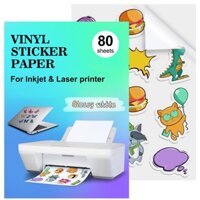 Sum 80 Tờ Giấy Dán Trong Suốt Cho Máy In Phun - Decal Dán Vinyl Có Thể In Bóng VN