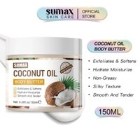 SUMAX Sữa Dưỡng Thể Coconut Body Butter Dưỡng Trắng Da Dưỡng ẩm, làm sáng và mịn da Không nhờn rít 150ml