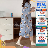 [Summer Bigsize 48kg 60kg] Váy ngủ thun cotton họa tiết dễ thương