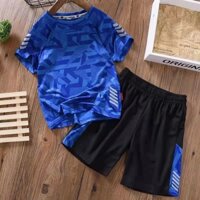 Summer little boy suit quick-dry quần áo thể thao bộ đồ thể thao thirteen-year-old boy short-tay áo mùa hè quần áo trung bình trẻ em lớn bóng rổ