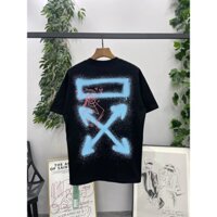 Summer new of crewneck short sleeve t-shirt ow print arrow nam và nữ half sleeve whte loose ins fashion brand