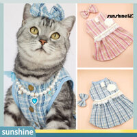 [Sun] 1 Bộ Váy Thú Cưng Có Mũ Nơ Hoa Ngọc Trai Giả Trang Trí Chó Dễ Thương Mèo Đầm Công Chúa Đồ Dùng Cho Thú Cưng