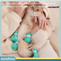 [Sun] 4 Giày Thú Cưng Giày Bốt Mèo Siêu Mềm Co Giãn Chống Trầy Xước Có Thể Tái Sử Dụng Có Thể Điều Chỉnh Silicone Chân Mèo Bao Da Bảo Vệ