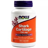 Sụn cá mập Now Shark Cartilage 750mg 100 viên của Mỹ (date 11/2024)