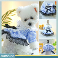 [Sun] Đầm thú cưng Thời trang Lưới nối công chúa cho chó có nơ trang trí và cổ búp bê Đồ dùng cho thú cưng