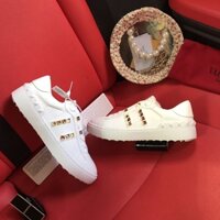 [Sun Flower] 2020 Phong Cách Mới v Home Da Phẳng Phù Hợp Với Đinh Tán Đế Dày Thể Thao Thông Thường Cặp Đôi Giày Warren Sinh Viên Giày Trắng