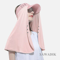 Sun Hat Rèm Mùa Hè Ngoài Trời Mỏng Nam Nữ Bảo Vệ Cổ Chống Tia Cực tím Ice Silk Khăn Choàng Dài Mặt nạ