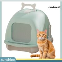 [Sun] Hộp đựng rác cho mèo lớn có nắp đậy Chảo đựng mèo con kín có thìa đựng rác cho mèo kèm theo nhà vệ sinh nội thất rộng rãi Đồ dùng cho thú cưng