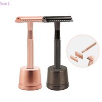 Sun1 > Dao cạo an toàn hai cạnh dành cho nữ Dao cạo lưỡi đơn với 5 lưỡi dao cạo nam Dao cạo kim loại có thể tái sử dụng tốt