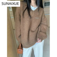 SUNAIXUE áo len cardigan áo khoác cardigan Xu hướng phổ biến Hàn Phong Vintage WLQ2490I2A 38Z240919