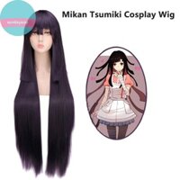 Sund 100cm Mikan Tsumiki Đen Tím Dài Thẳng Cosplay Tóc Giả Danganronpa Đảng Kích Hoạt Happy Havoc Cosplay Phụ Kiện VN
