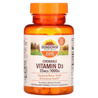 Sundown Naturals Chewable Vitamin D3 Strawberry-Banana 25 mg (1.000 IU) 120 ChewableTablets