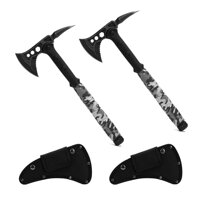 SUNFIRST Camp Axe Tomahawk Throwing Axe Survival Tactical Hatchet with Sheath with Spike Non-Slip Handle for Outdoor Survival Hiking Camping （2 Pack）