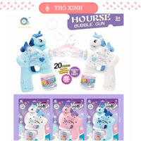 Súng bắn bong bóng xà phòng hình ngựa pony, đồ chơi máy bắn bóng bóng siêu dễ thương 328-13