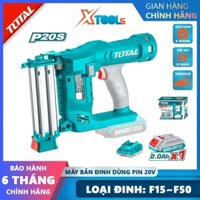 Súng bắn đinh dùng pin 20V TOTAL TCBNLI2028 | máy bắn đinh tốc độ di chuyển 2,5 đinh/giây, loại đinh F15-F50