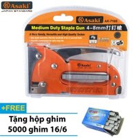 Súng bắn ghim - Kìm bấm ghim Asaki AK-7105 cầm tay đa năng, tiện dụng - Tặng 5000 ghim 16/6