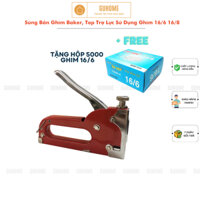 Súng Bắn Ghim, Máy Bấm Ghim TOP BARKER Cầm Tay Trợ lực - Tặng Hộp 5000 Ghim 16/6 Bấm Gỗ, Yên Xe