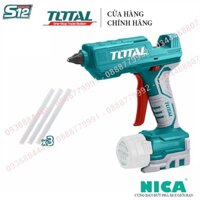Súng bắn keo dùng pin TOTAL TGGLI1201 Máy bắn keo cầm tay điện áp 12V, công suất 100W, đóng gói trong vỉ nhựa an toàn