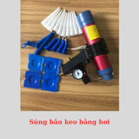 Súng bắn keo Silicone bằng hơi - Bắn cả keo túi ( xúc xích ) và keo lọ kèm bộ đầu vòi đa năng